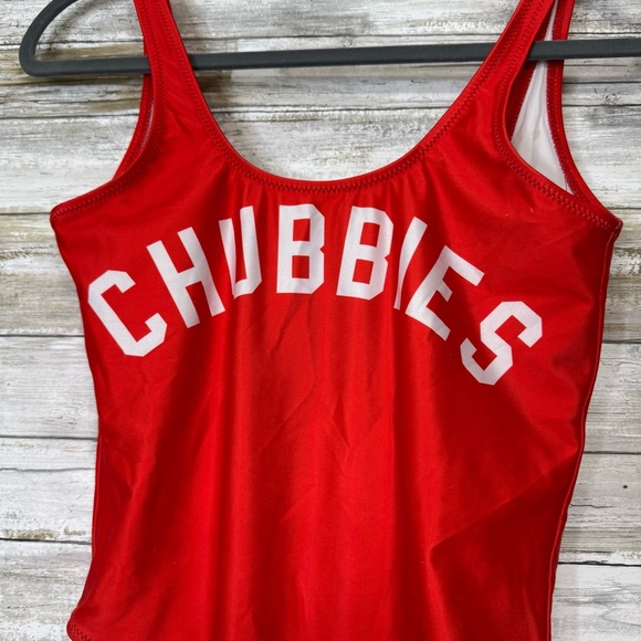 Chubbies Women’s Red One Piece Swimsuit size Small - Picture 3 of 7